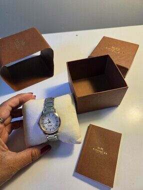 Coach Silver-Tone Stainless Steel Women's Watch with Silver Dial